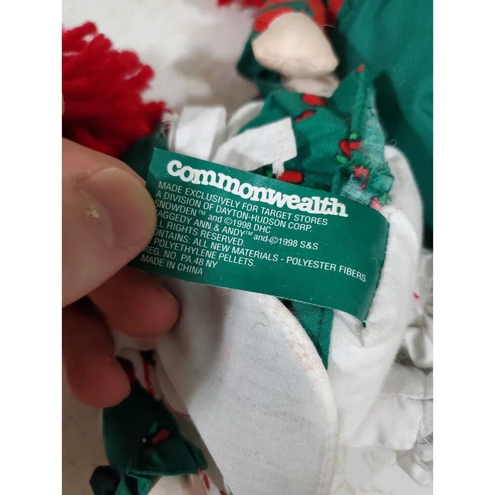 Vintage Commonwealth Snowden And Friends Raggedy Ann And Andy Plush 1998